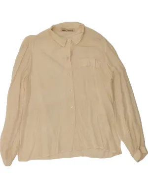 VINTAGE Womens Shirt Blouse IT 44 Medium Off White Structured Shoulder Support Business Meeting