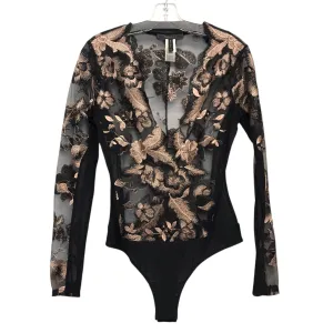Bodysuit By Bcbgmaxazria In Black & Pink, Size:M versatile bodysuit