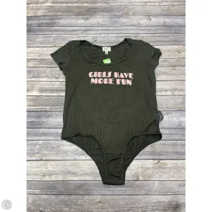 Bodysuit By Project Social Tee In Green, Size: L high cut bodysuit