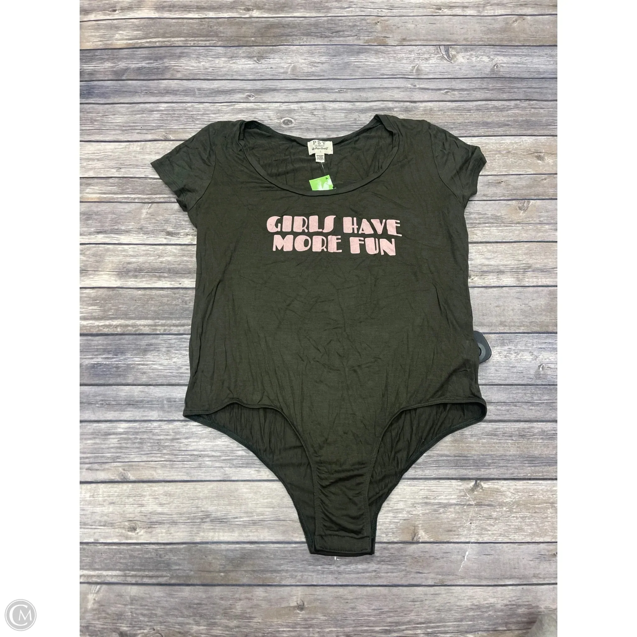 Bodysuit By Project Social Tee In Green, Size: L high cut bodysuit