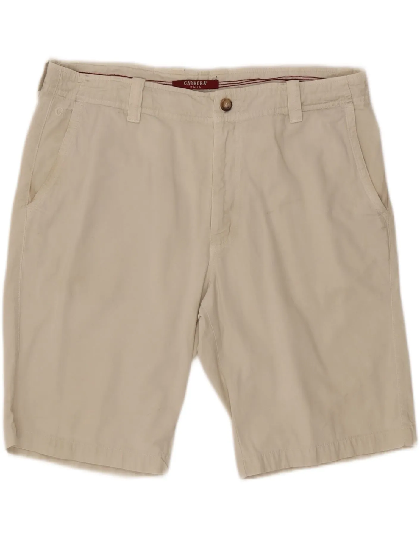 Soft Texture CARRERA Mens VERONA Chino Shorts W38 XL Beige Cotton