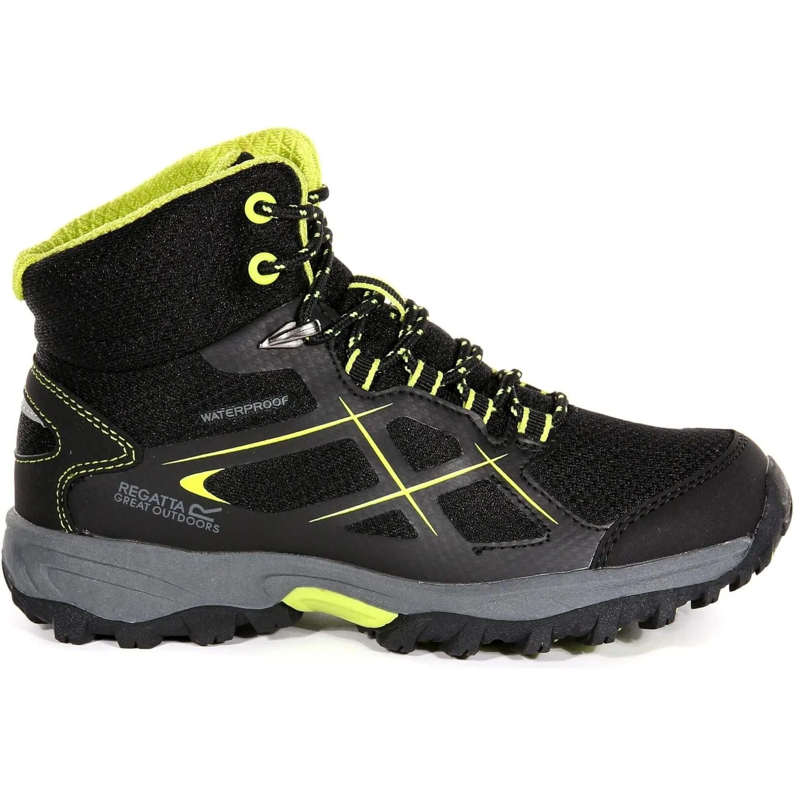 Regatta Kota Mid Junior Waterproof Walking Boots - Black Anti-Puncture Sole