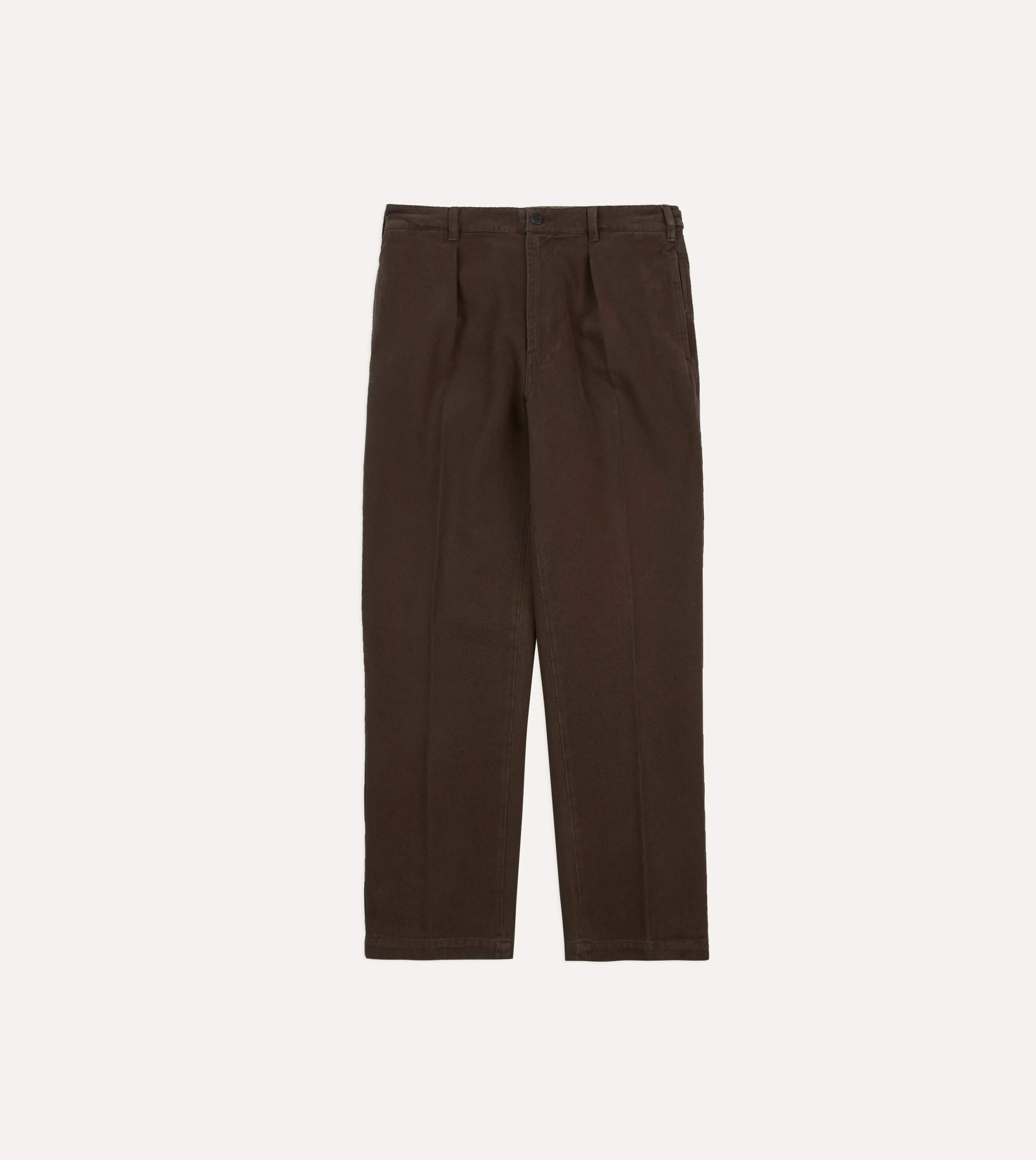Cocoa Heavy Cotton Twill Games Trousers Polished Layering Luxury Attire