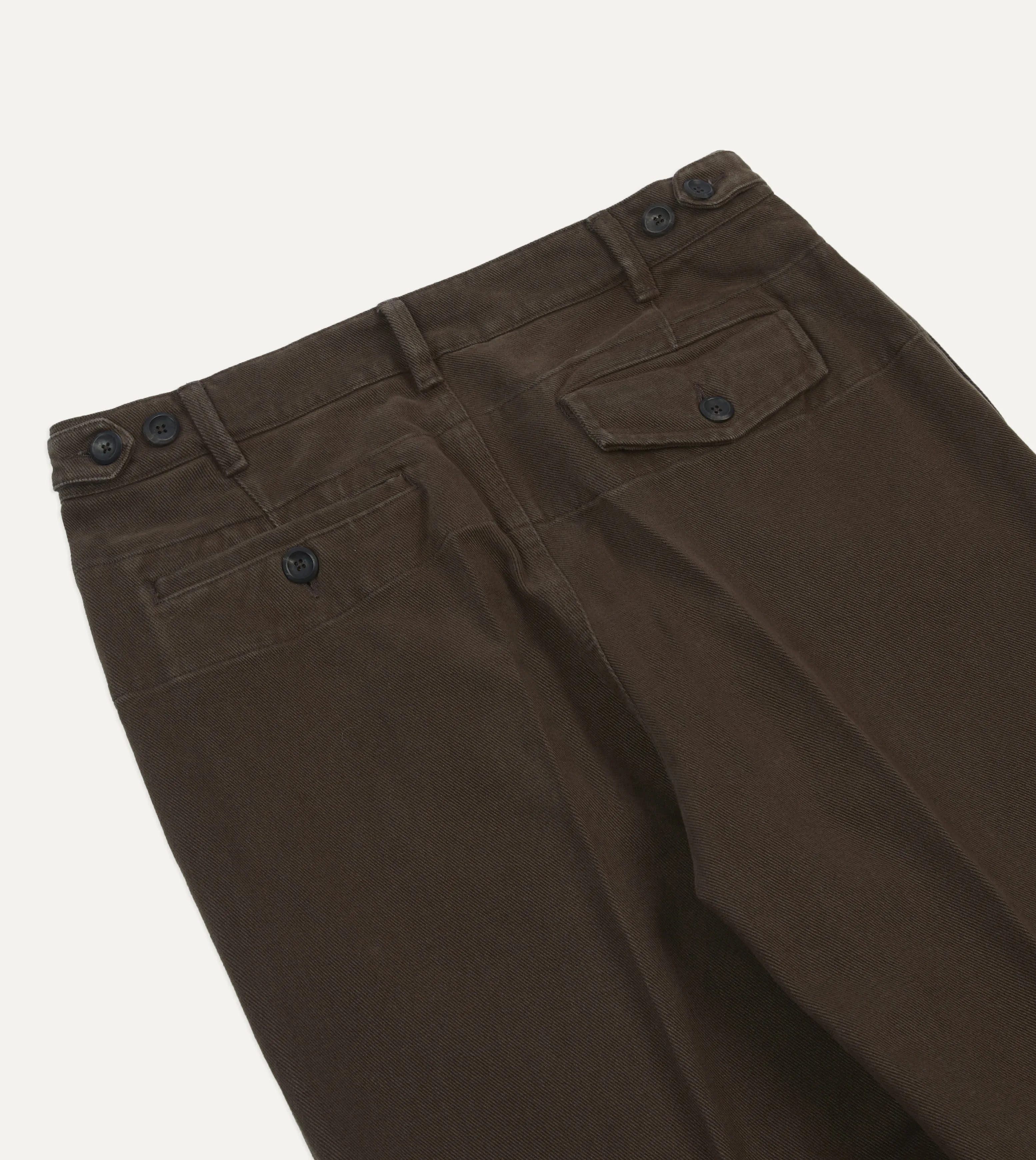 Cocoa Heavy Cotton Twill Games Trousers Chic Tailored Fit Sleek Professional