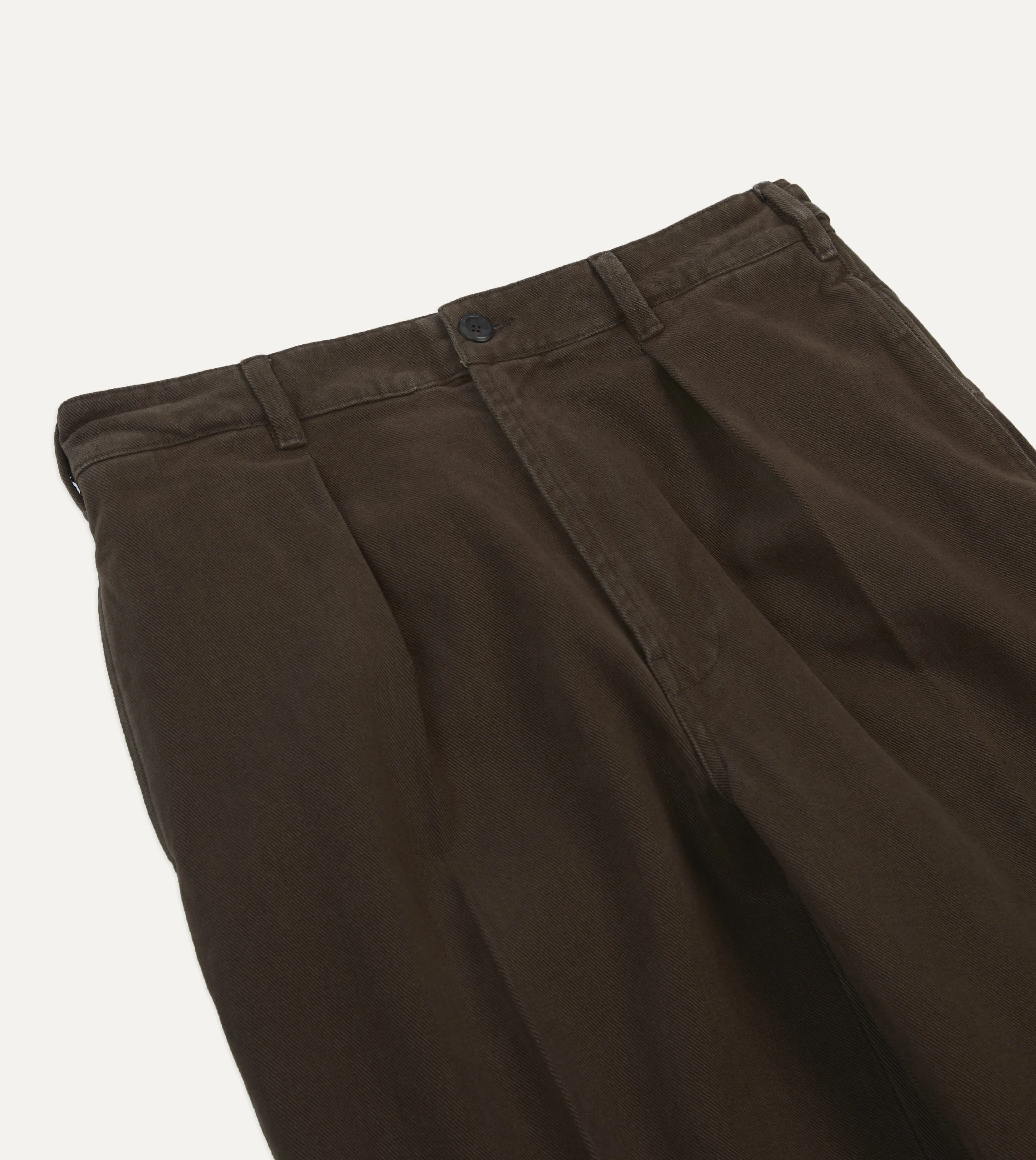 Business Must-Have Chic Business Wear Cocoa Heavy Cotton Twill Games Trousers