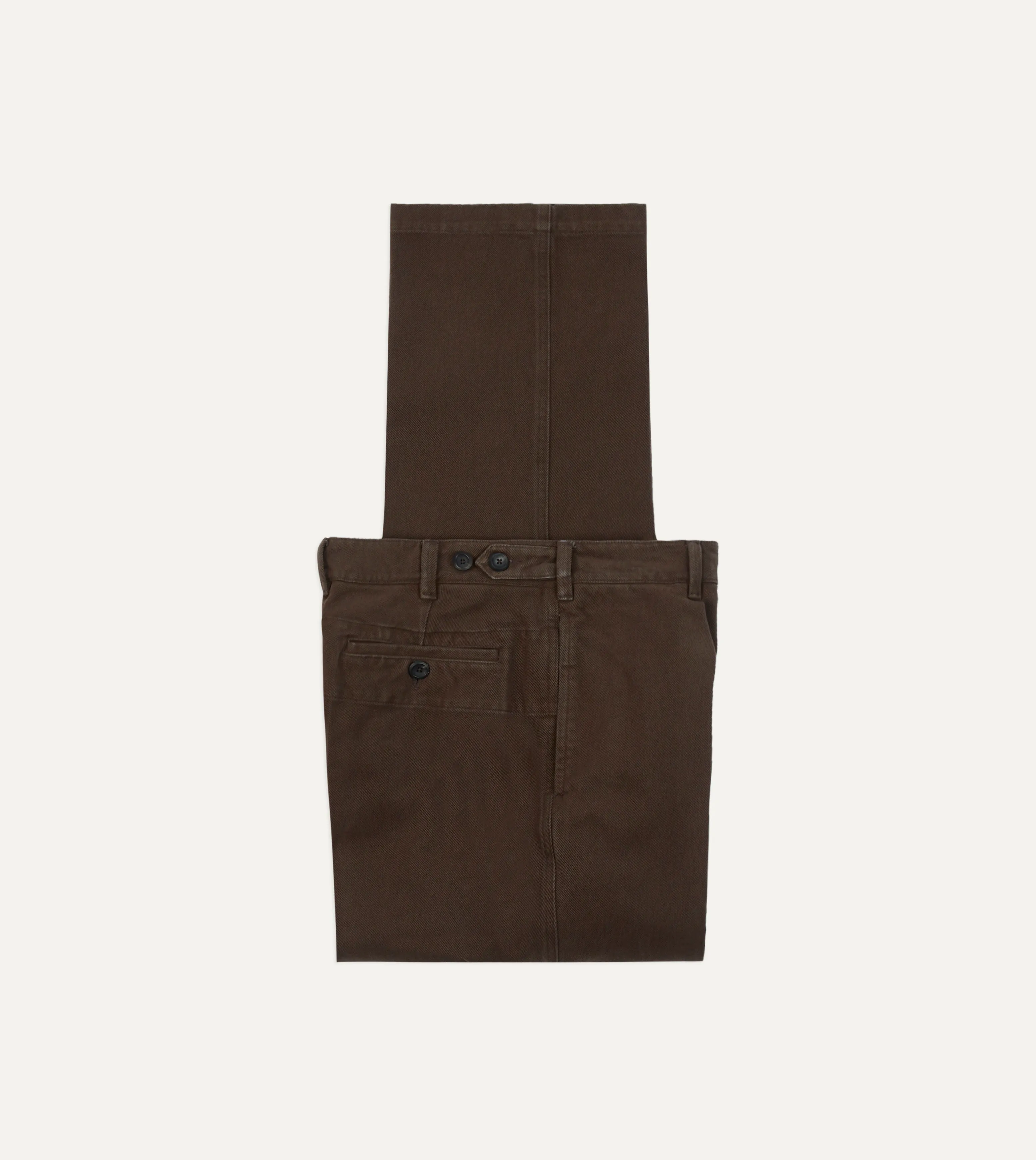 Timeless Layer Sleek Tailoring Wear Cocoa Heavy Cotton Twill Games Trousers
