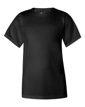 Ribbed Collar Design Cool Layer Wear Badger 2120 Youth B-Core T-Shirt