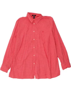 CHAPS Womens Shirt UK 20 2XL Red Check Cotton Durable Thread Construction