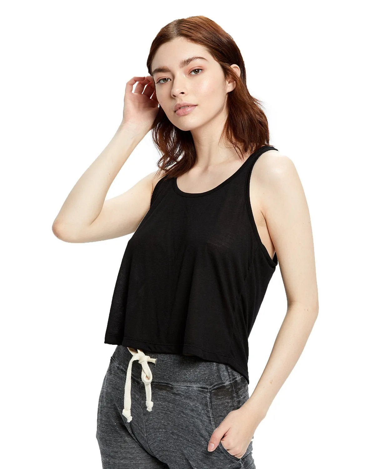 US Blanks US510 Women's Sheer Cropped Racer Tank Top Smart Casual Unisex