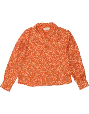 CONBIPEL Womens Shirt Blouse UK 16 Large Orange Floral Polyester Lightweight Weave
