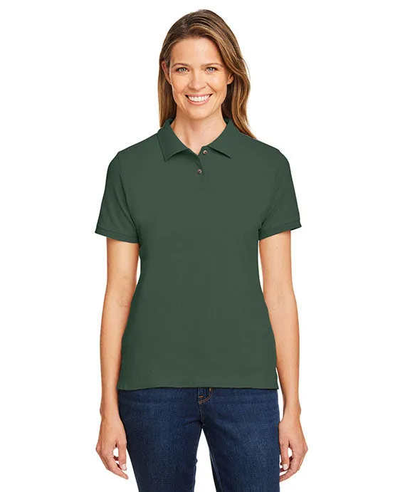 Stylish Layer Button Down Collar M200W - Harriton Ladies 6 oz Ringspun Cotton Piqu?? Short-Sleeve Polo Shirt