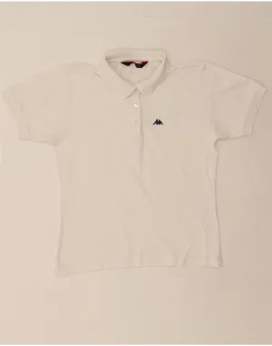 KAPPA Womens Polo Shirt UK 14 Large White Cotton tall size