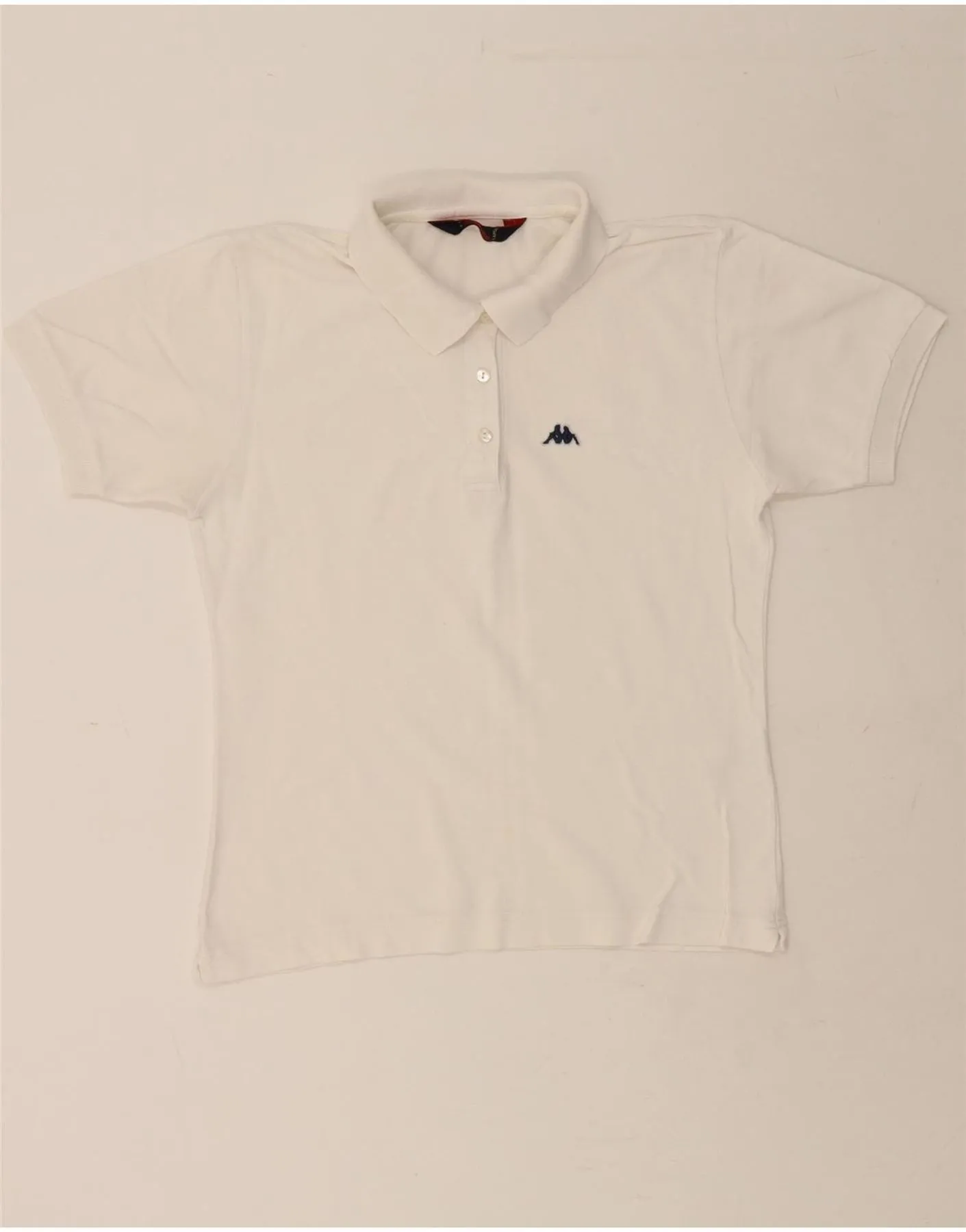 KAPPA Womens Polo Shirt UK 14 Large White Cotton tall size