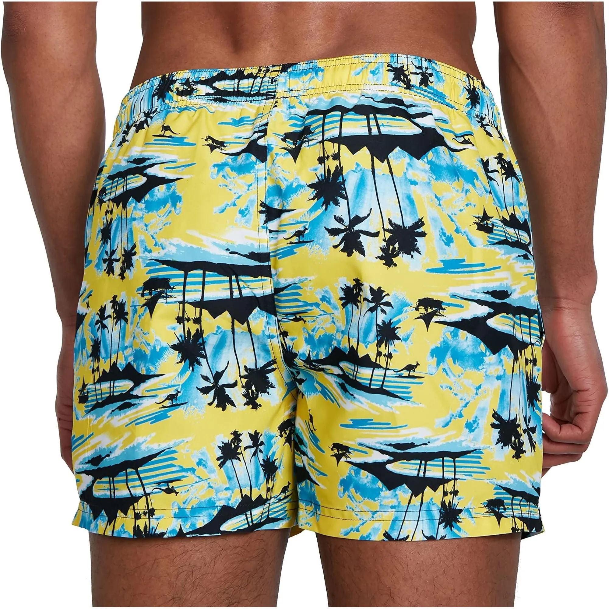Fashionable Design Speedo Printed Leisure 14 Inch Mens Swim Shorts - Yellow
