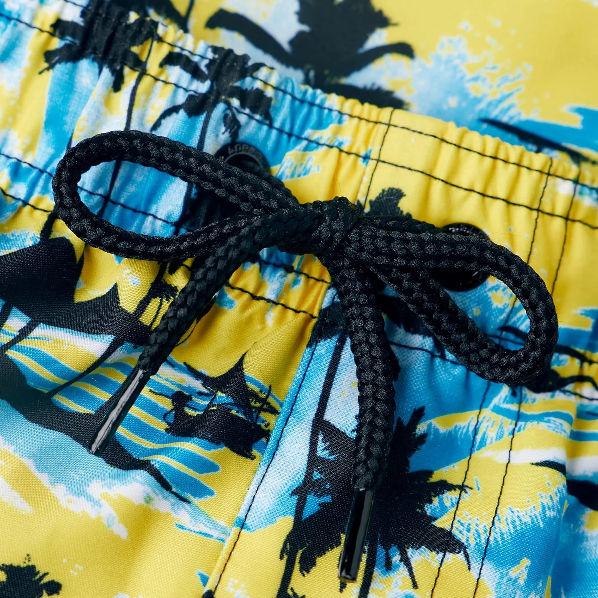 Drawstring-Closure Speedo Printed Leisure 14 Inch Mens Swim Shorts - Yellow