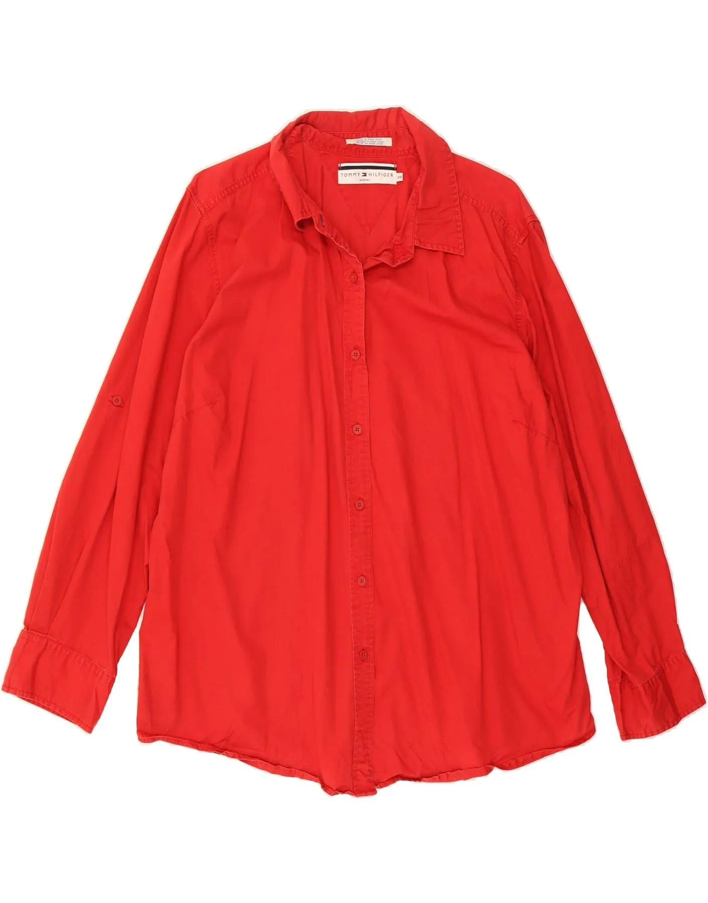 TOMMY HILFIGER Womens Shirt US 20 3XL Red Gender Neutral