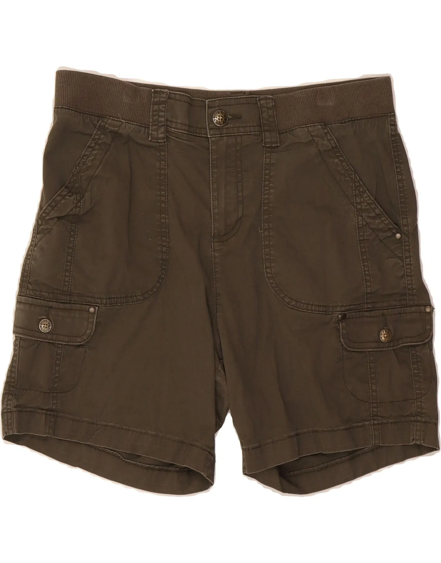 Winter Layering LEE Womens Mid Rise Relaxed Fit Cargo Shorts W32 Large Khaki