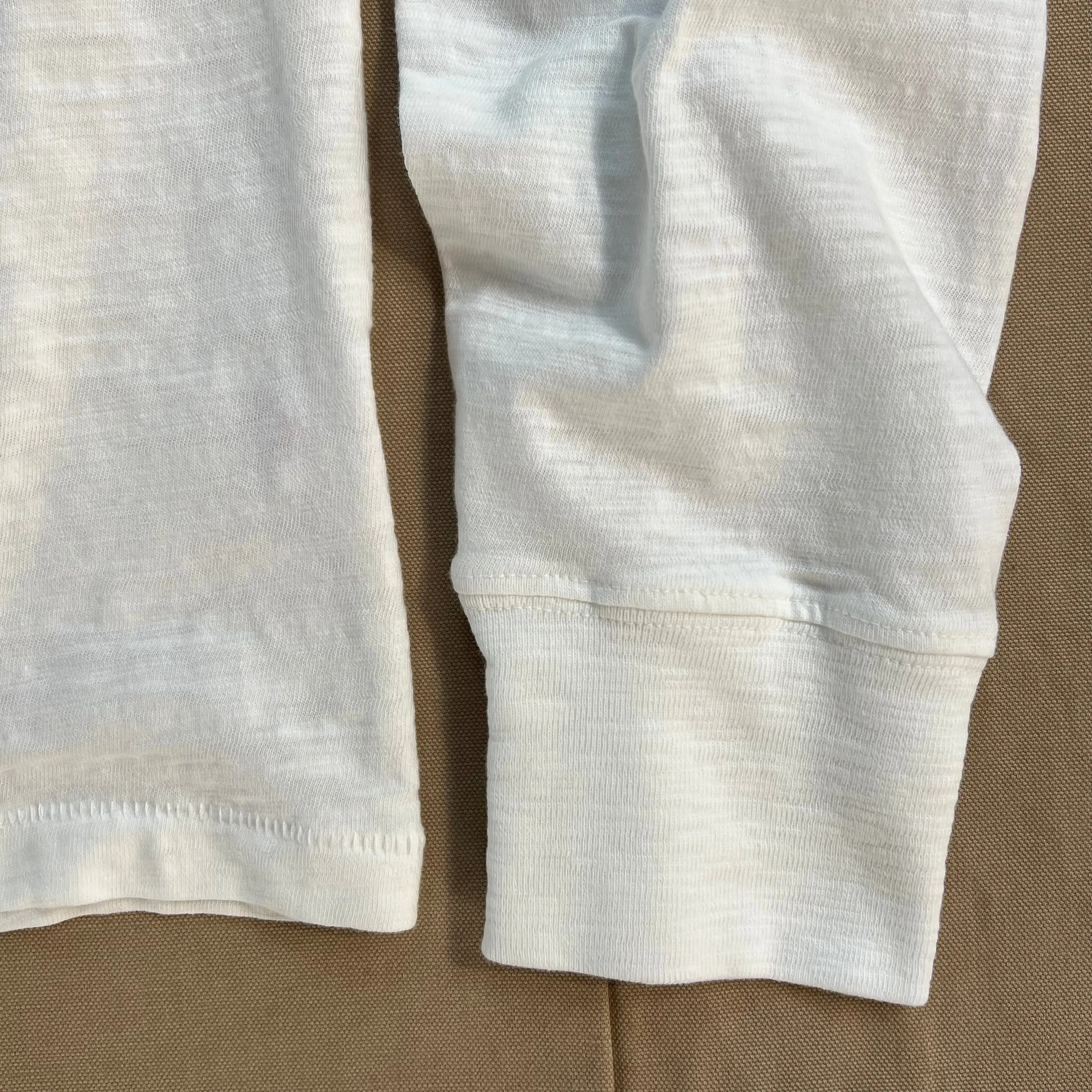 Comfortable Wear Active Comfort Style Long-Sleeve Slub T-shirt, White