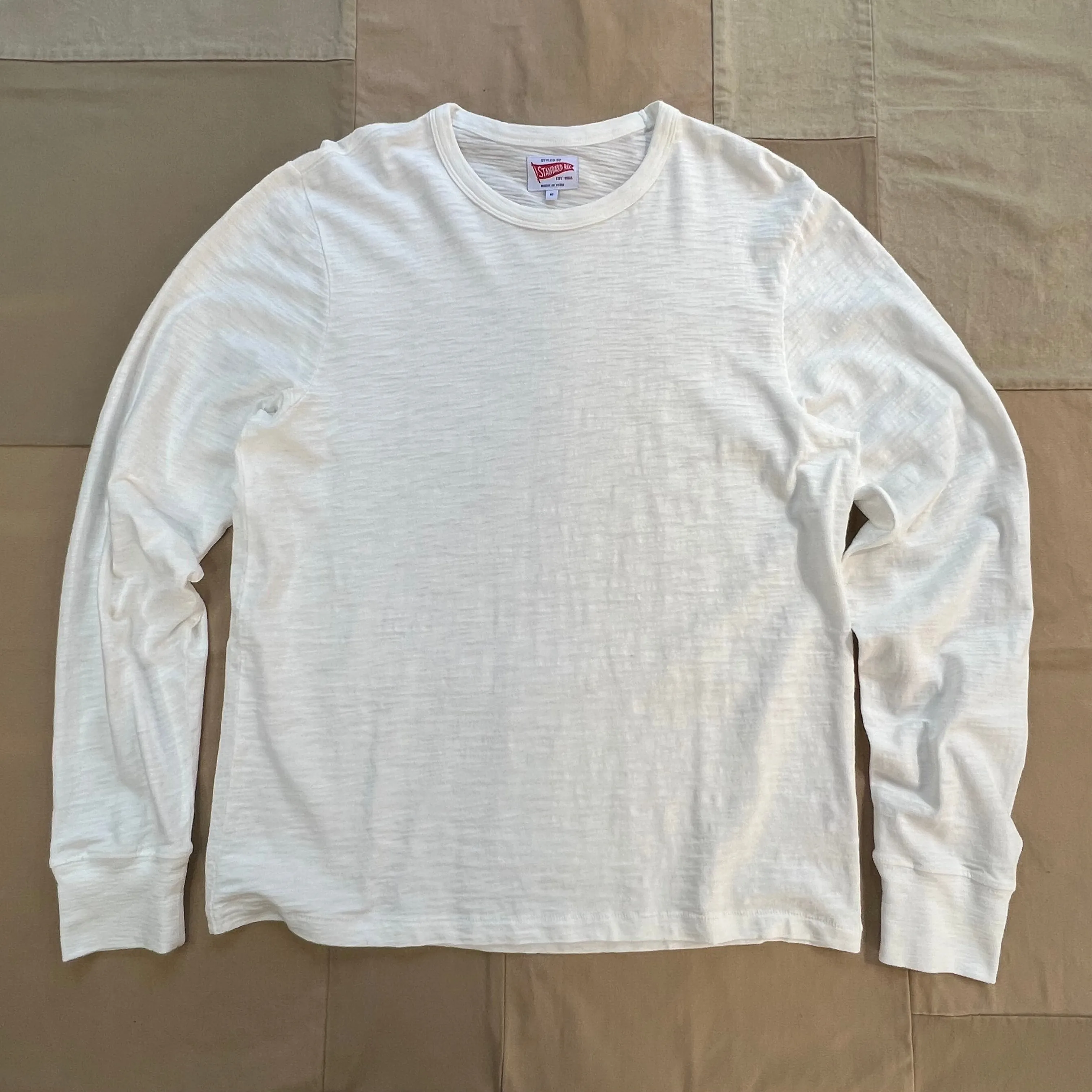 Active Comfort Wear Long-Sleeve Slub T-shirt, White