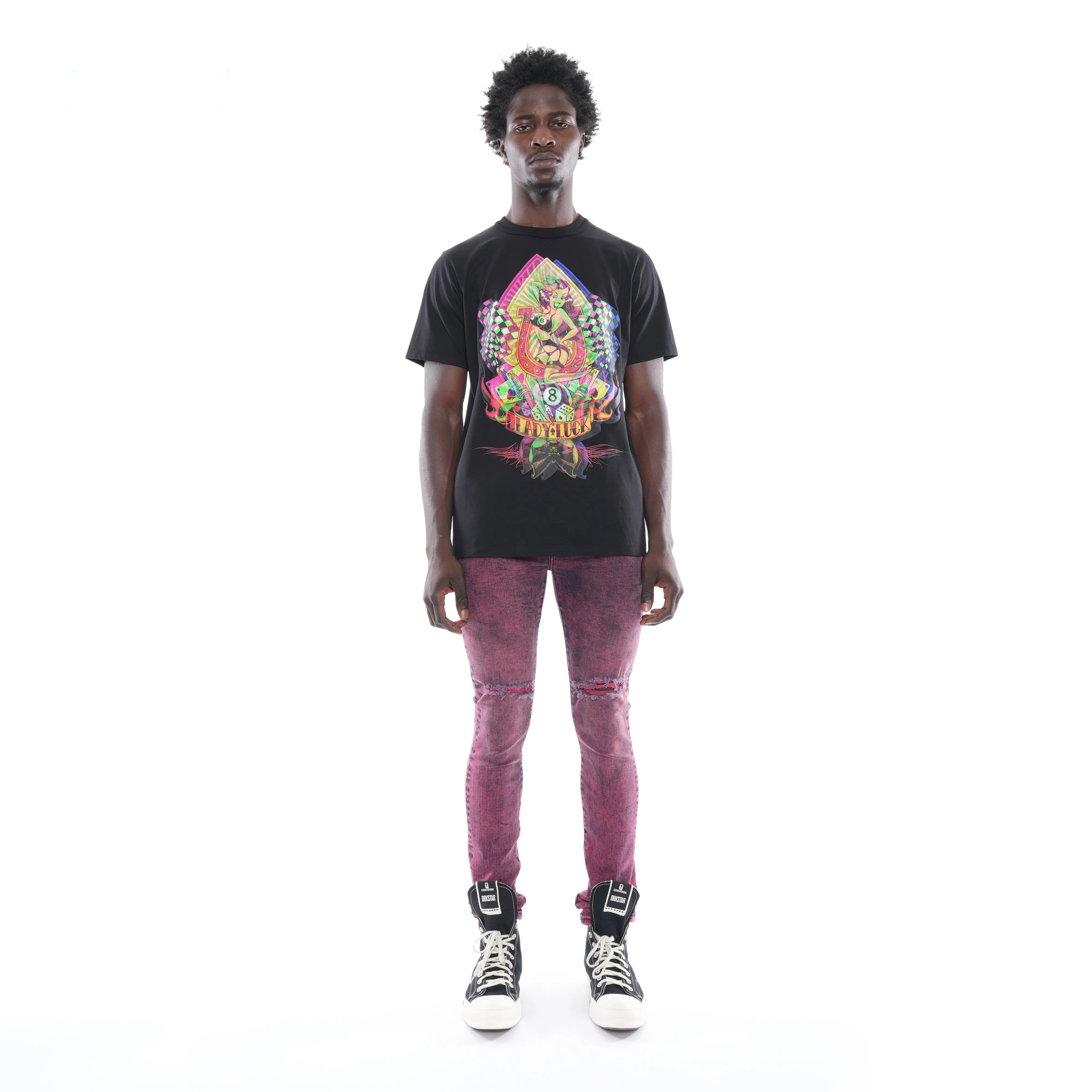 Comfy Wear Fade Resistant Finish PUNK SUPER SKINNY IN RUBY RED