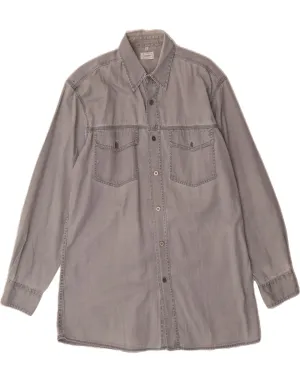Breathable mesh Thermoregulating Fabric CANDA Mens Denim Shirt Medium Grey Cotton