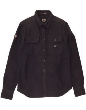 SUPERDRY Mens Shirt Medium Navy Blue Loose Comfort Bold Pattern
