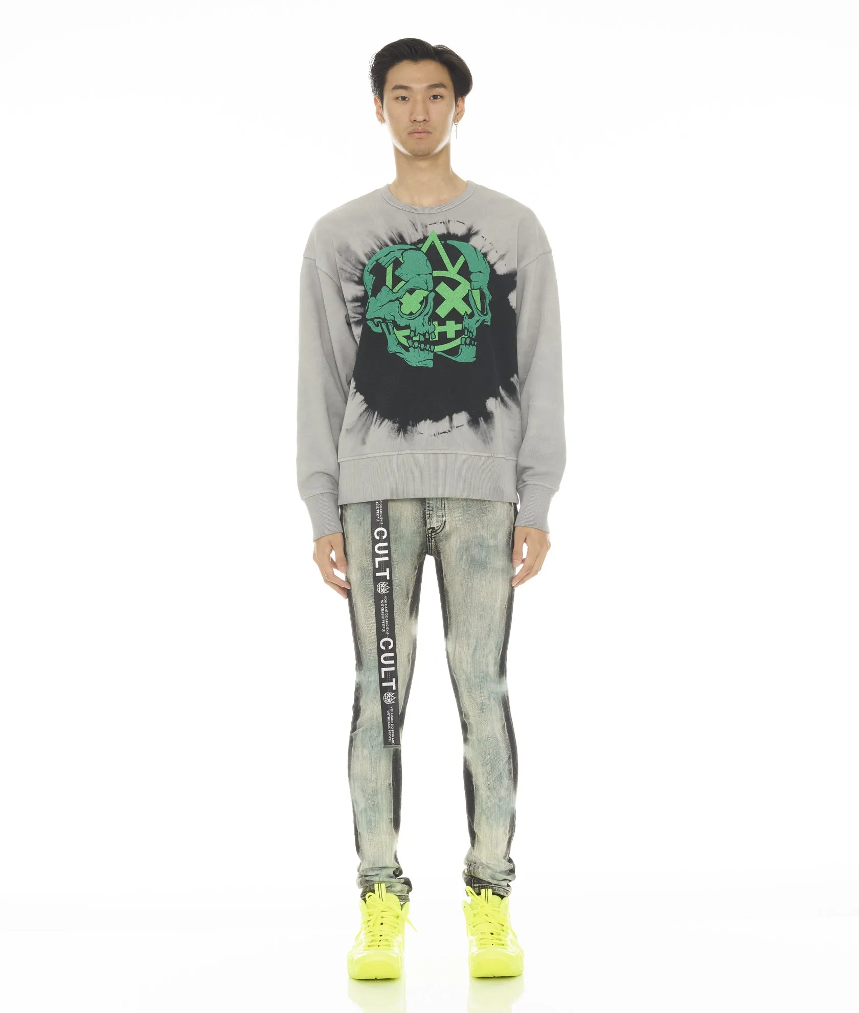 PUNK SUPER SKINNY STRETCH W/ WHITE BELT IN GLAZED All Round Fit Travel Style