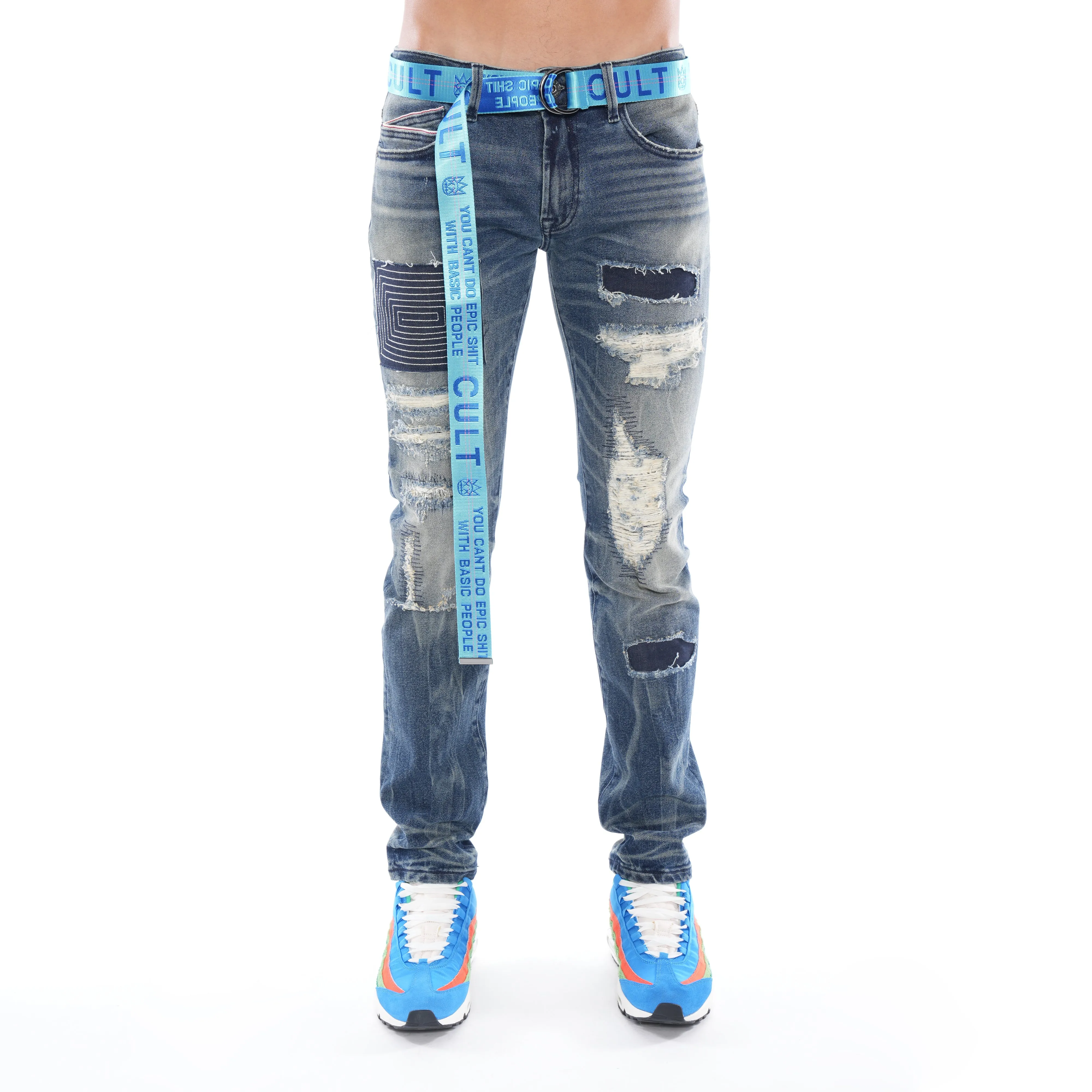 Festival Outfit Professional Wear ROCKER SLIM BELTED STRETCH IN DELFT