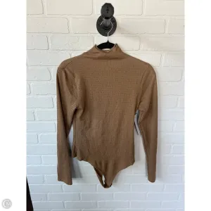 high cut bodysuit Bodysuit By Clothes Mentor In Tan, Size: L