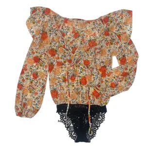 romper style bodysuit low back bodysuit Bodysuit By Free People In Orange, Size:Xs