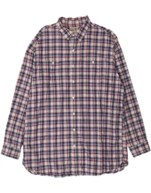 Seamless Sides Lounge Wear L.L.BEAN Mens Shirt XL Blue Check Cotton