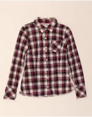 Flexible Shoulder Construction TOMMY HILFIGER Womens Shirt UK 12 Medium Black Check Cotton