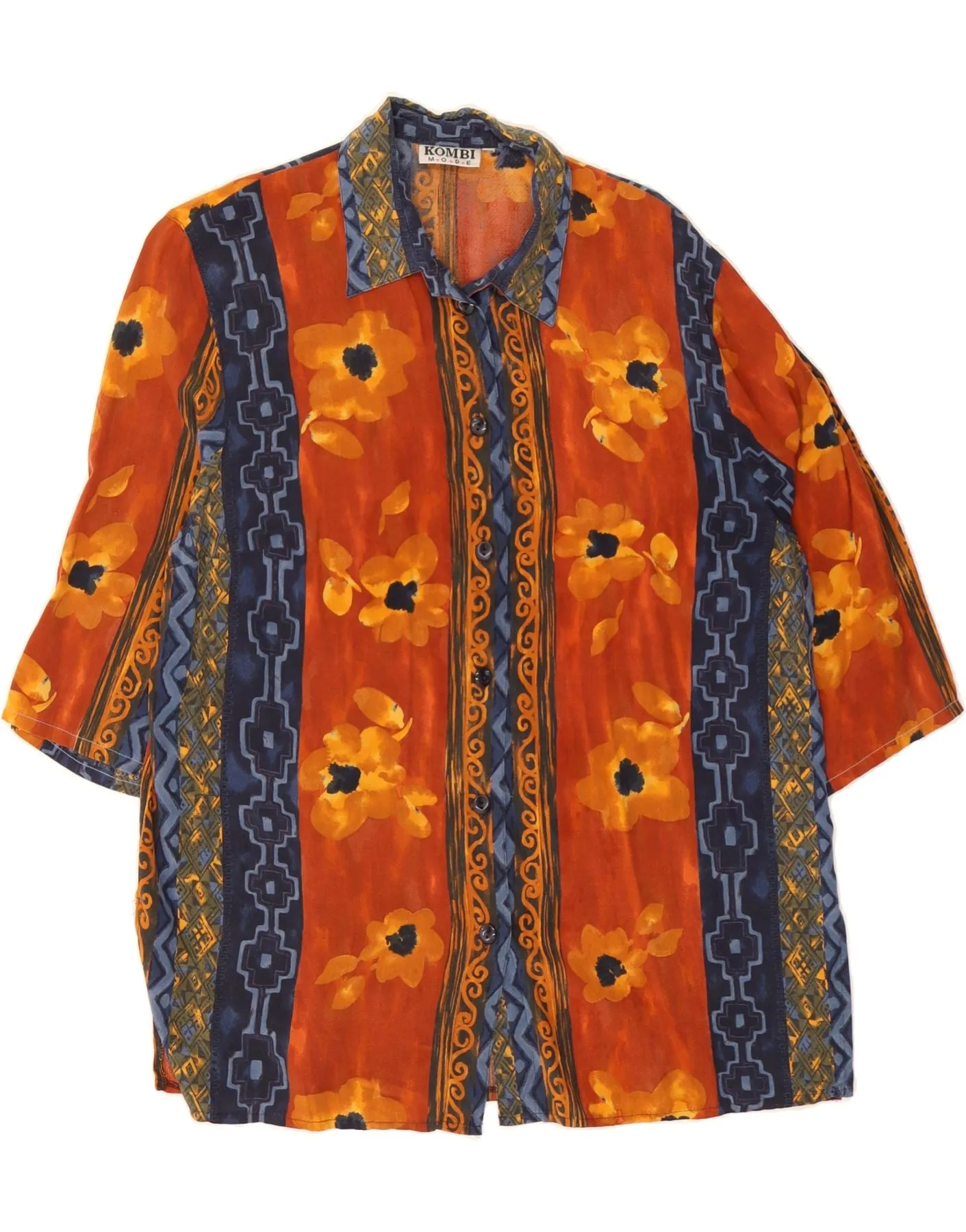 Formal Elegance Neutral Shade VINTAGE Womens Shirt Dress UK 14 Large Maroon Floral