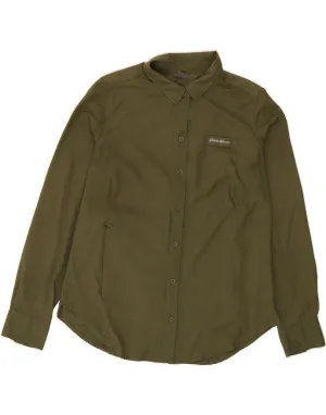 Artistic Design EDDIE BAUER Womens Shirt UK 14 Medium Green Polyester