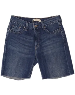 Ruffle Edge Roll-Up Sleeve LEVI'S Womens Denim Shorts US 8 Medium W30 Blue