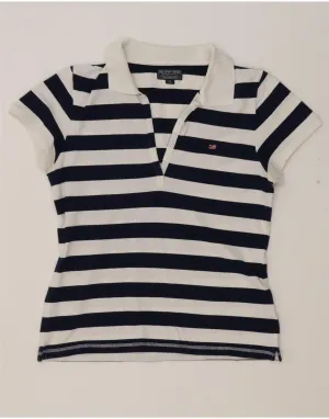 Comfy Look Wear RALPH LAUREN Womens Polo Shirt UK 18 XL Navy Blue Striped Cotton