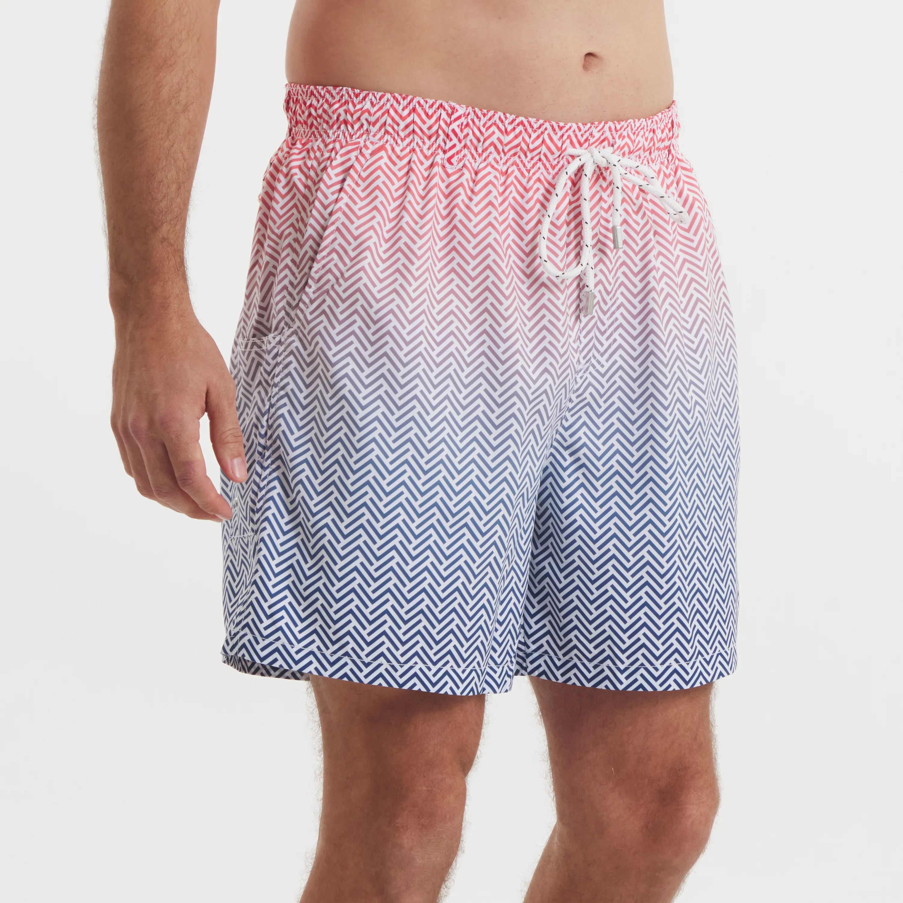Dockside Swim Trunk - Herringbone Fade Built In Cups Vibrant Patterns