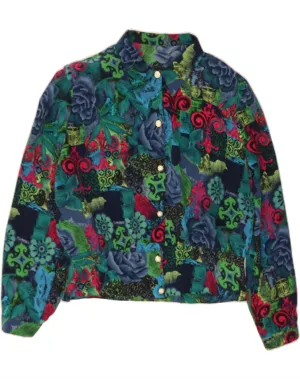 VINTAGE Womens Shirt Blouse UK 18 XL Multicoloured Floral Subtle pattern Moisture Wicking Material