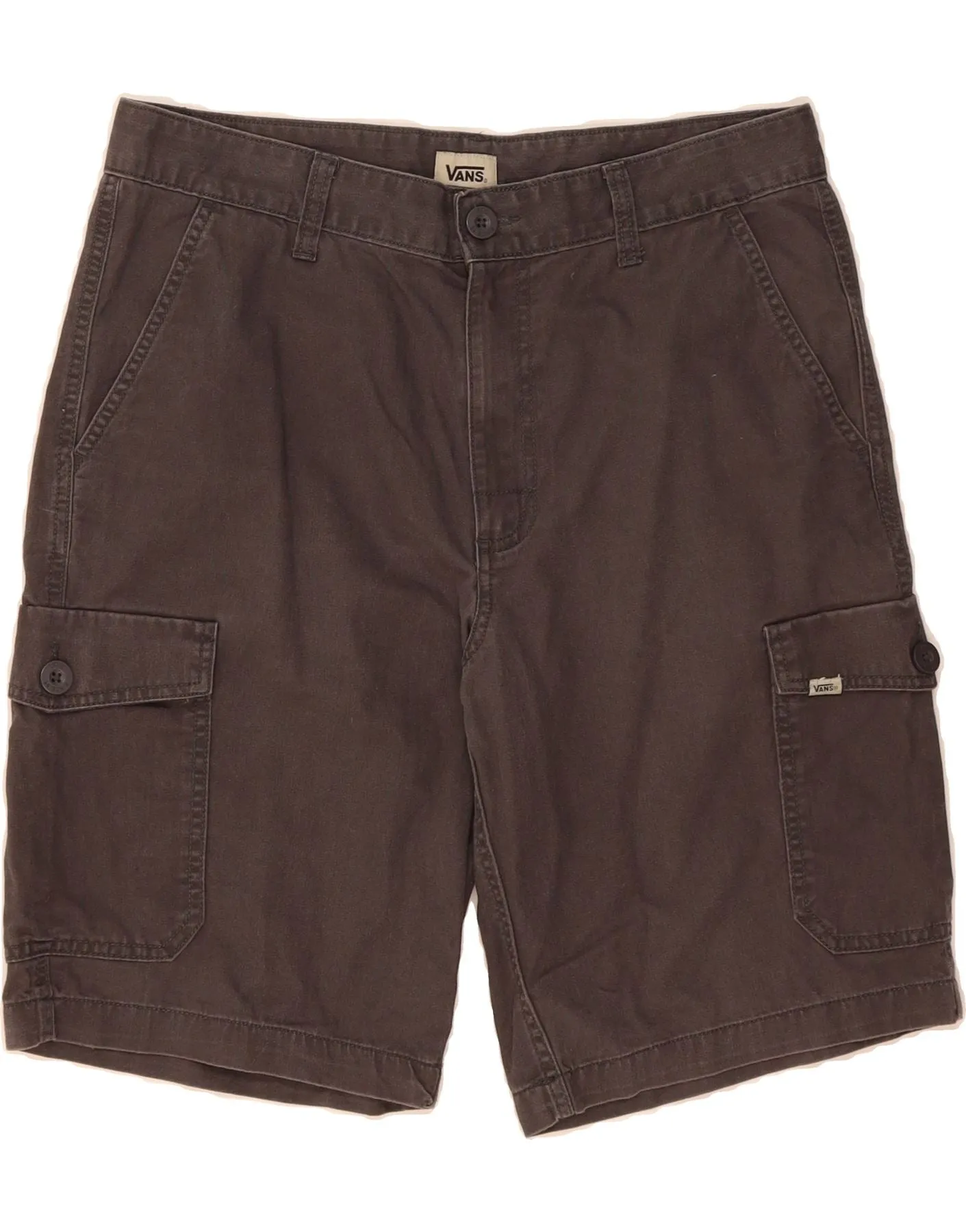 Movement Ready RollUpFasten VANS Mens Cargo Shorts W32 Medium Grey Cotton