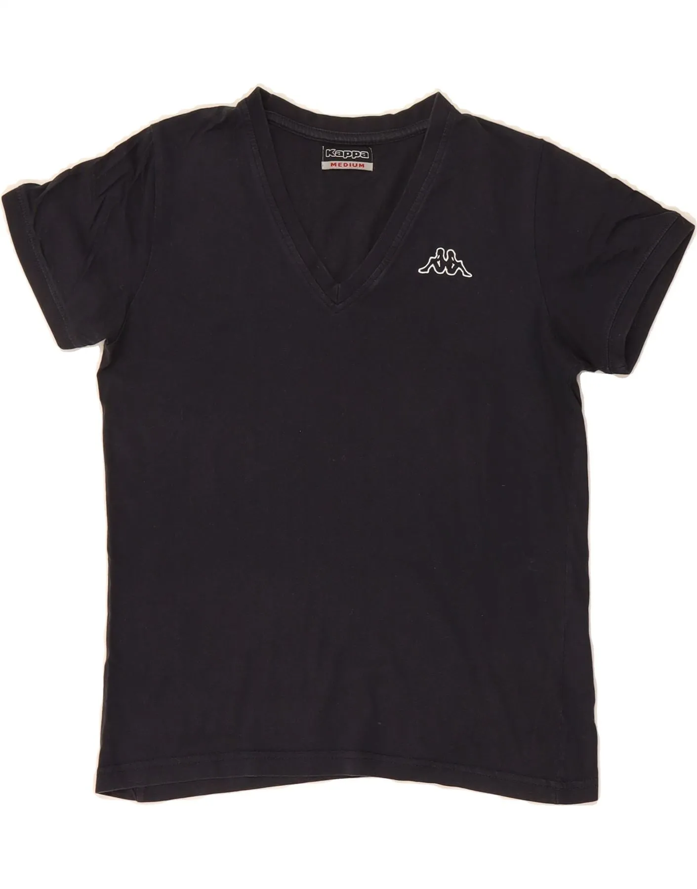 Non Irritating Seams oversized but not shapeless KAPPA Womens T-Shirt Top UK 12 Medium Navy Blue Cotton