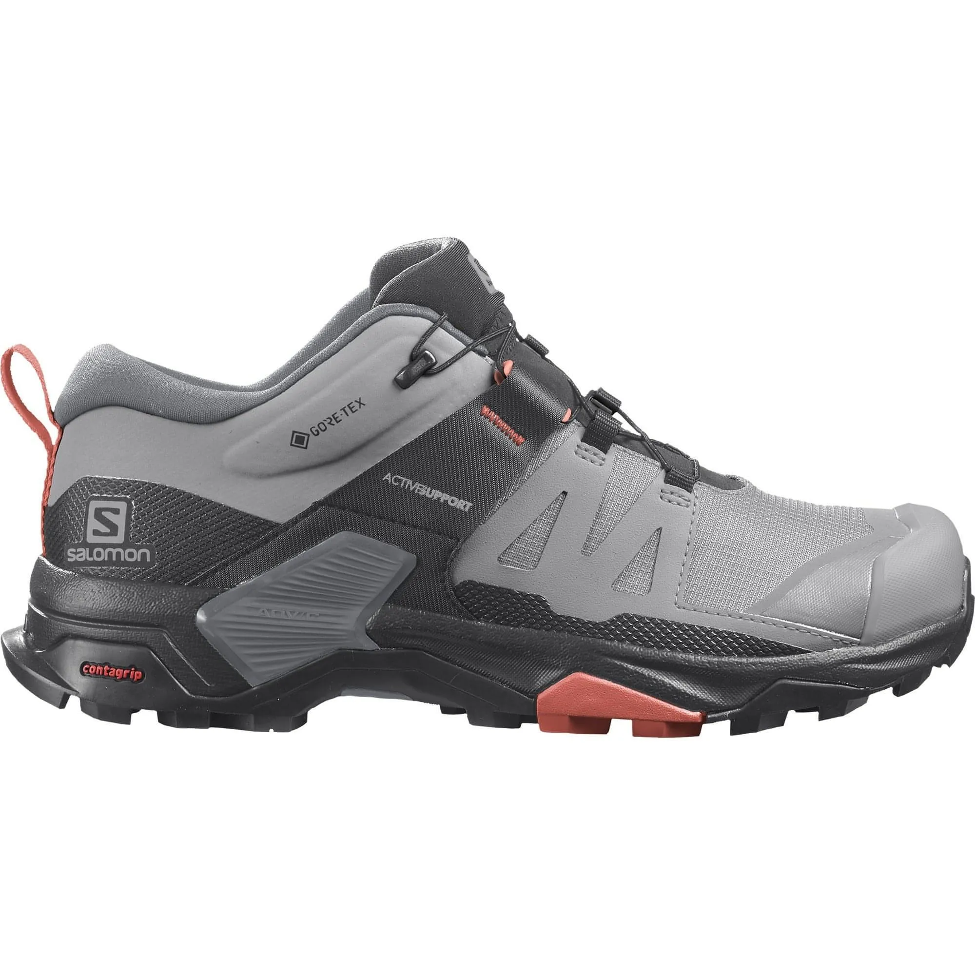 Storm Ready Protective Fit Salomon X Ultra 4 GORE-TEX Womens Walking Shoes - Grey