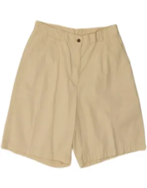 L.L.BEAN Womens High Waist Chino Shorts US 12 Large W28  Beige Cotton Beach Attire