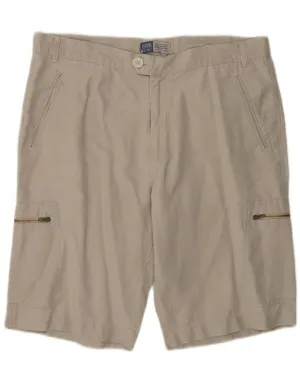 VINTAGE Mens Cargo Shorts Large W34 Beige Cotton long-lasting quality Quick Response Fit