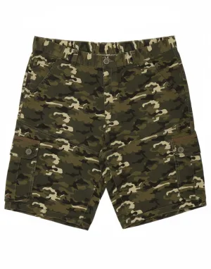 DoubleLayeredKnees VINTAGE Mens Cargo Shorts Large W36  Khaki Camouflage Cotton