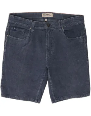 housewarming gift Temperature Regulating Fibers VINTAGE Mens Corduroy Shorts Medium W34 Navy Blue Cotton