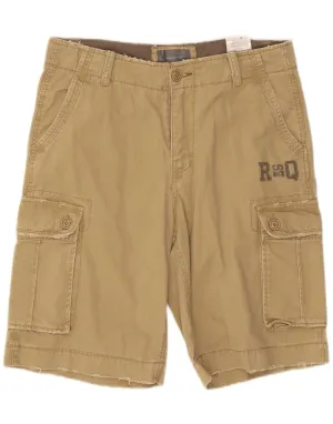 VINTAGE Mens Graphic Cargo Shorts Medium W32 Beige Cotton picnic clothes Chill Breeze Fit