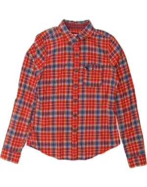 Anti Static Lining Anti Pill Treatment ABERCROMBIE & FITCH Womens Shirt UK 12 Medium Red Check Cotton