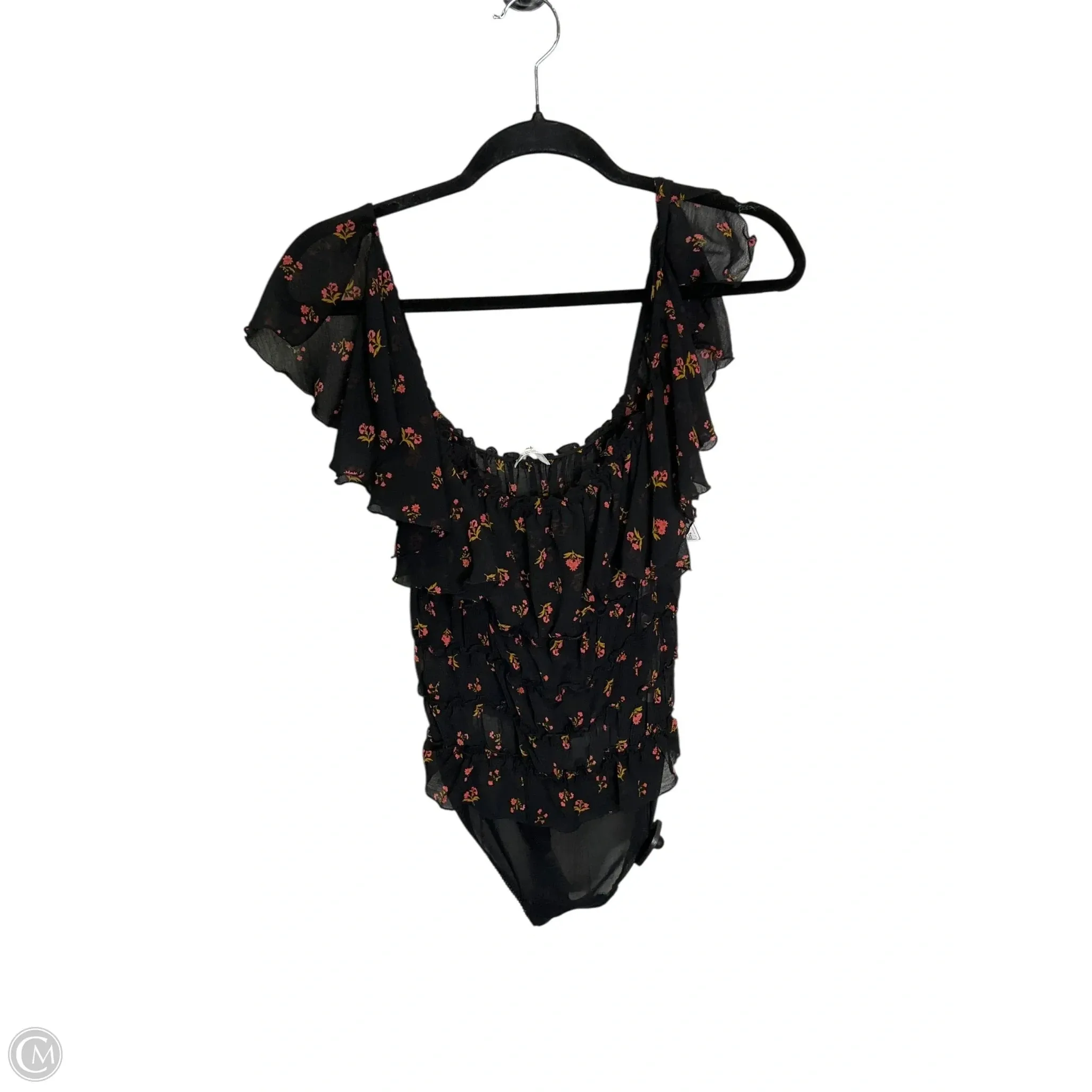 Bodysuit By Free People In Black, Size: L velvet bodysuit high fashion bodysuit