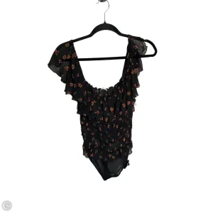 Bodysuit By Free People In Black, Size: L velvet bodysuit high fashion bodysuit