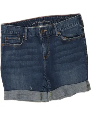 EDDIE BAUER Womens Slightly Curvy Denim Shorts US 10 Large W30  Blue Polished Placket